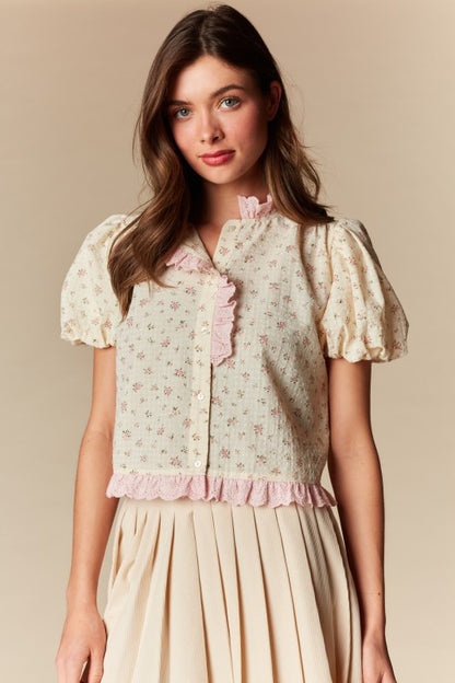 Ditsy Floral Sleeve Blouse