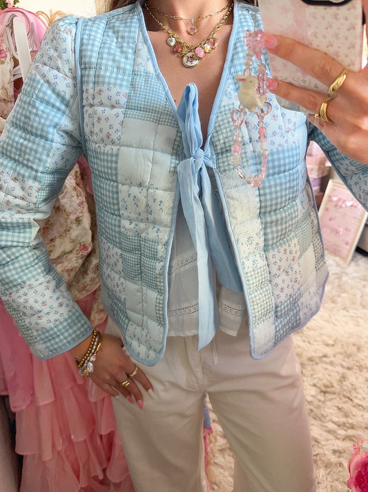 Timeless Garden Blue Cotton Reversible Cardigan