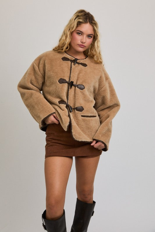 Round Neck Coat With Long Sleeve