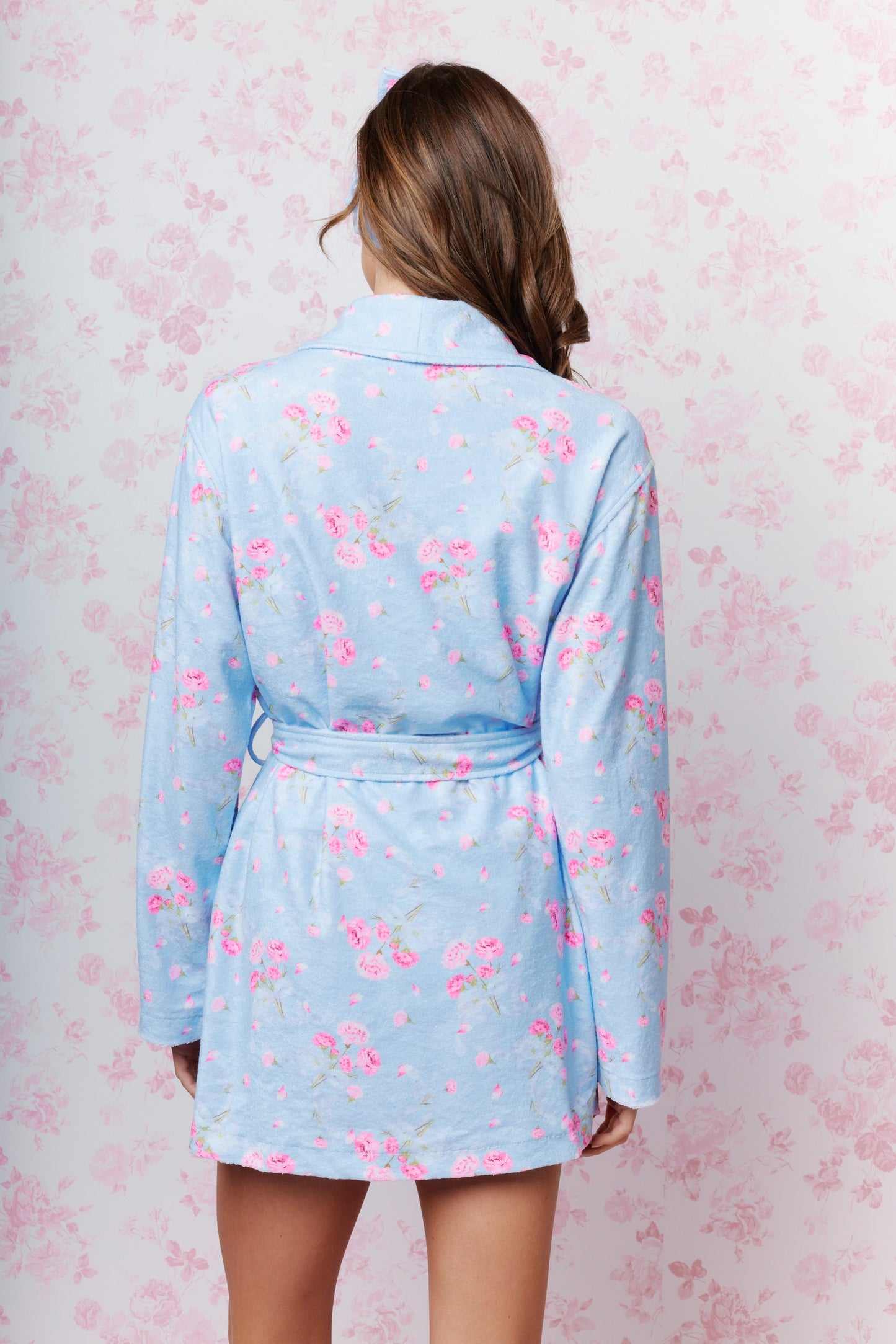 Bridgertea Blue Toile Robe & Headband Set