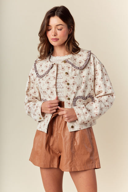 My Sweet Love Gingham Ruffle Jacket