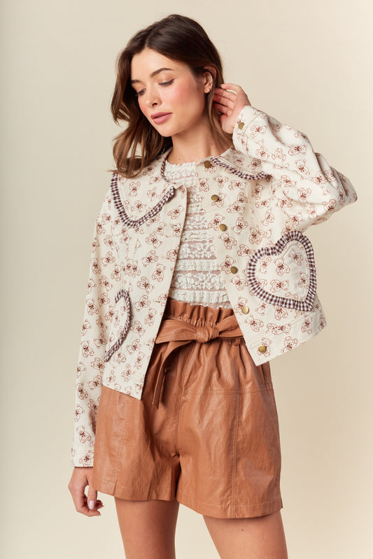 My Sweet Love Gingham Ruffle Jacket