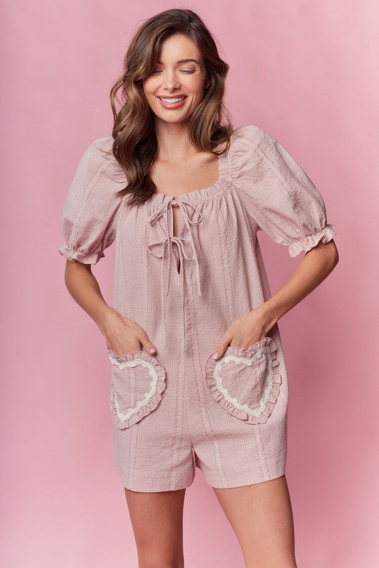 Estelle Pink Heart Romper