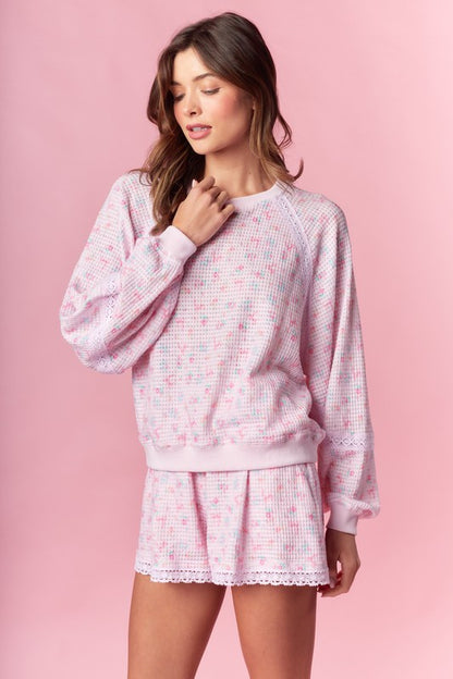 Bows and Kisses Waffle Lounge Set