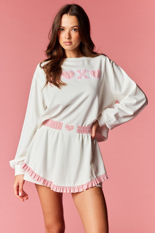 Gingham Heart Xoxo Terry Set