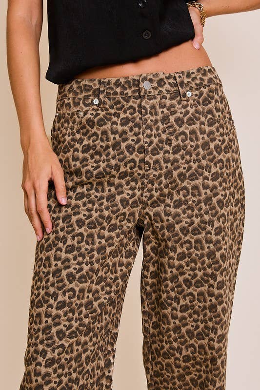 Cheetah In Love Comfy Cotton Wide Leg Animal Print Pants