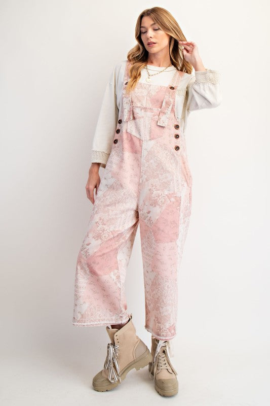 Vintage Patchwork Twill Overalls