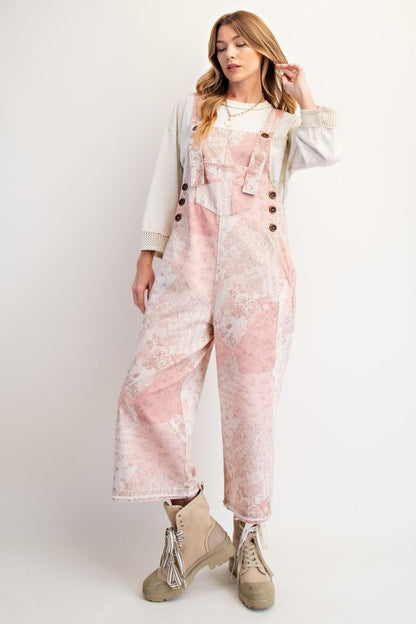 Vintage Patchwork Twill Overalls