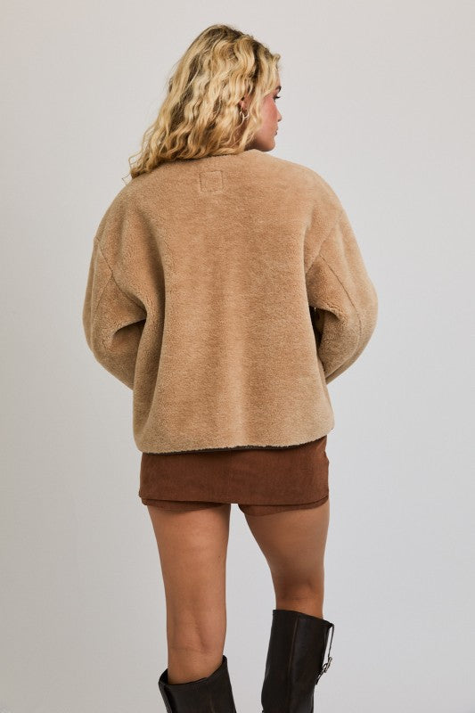 Round Neck Coat With Long Sleeve
