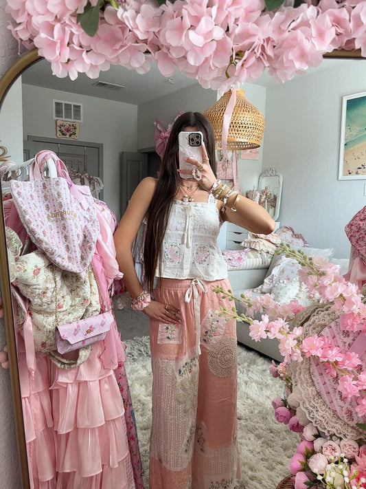 Bohemian Garden Patchwork Cotton Pants