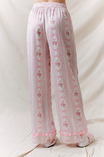 Pink Bows Satin Pajama Set Pre Order