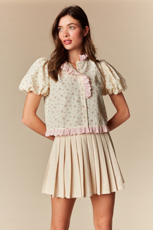 Ditsy Floral Sleeve Blouse