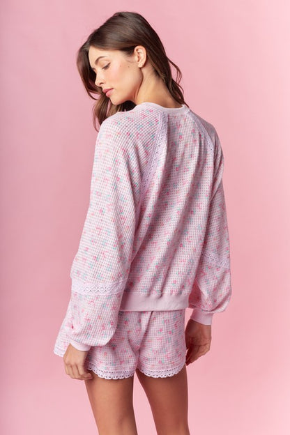 Bows and Kisses Waffle Lounge Set