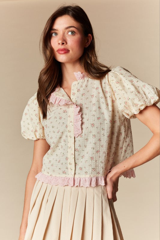 Ditsy Floral Sleeve Blouse
