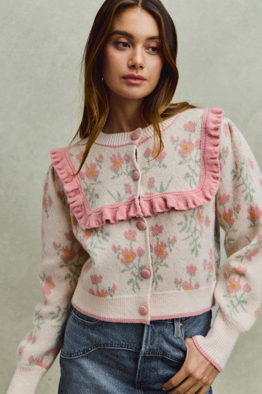 Floral Sweater Cardigan