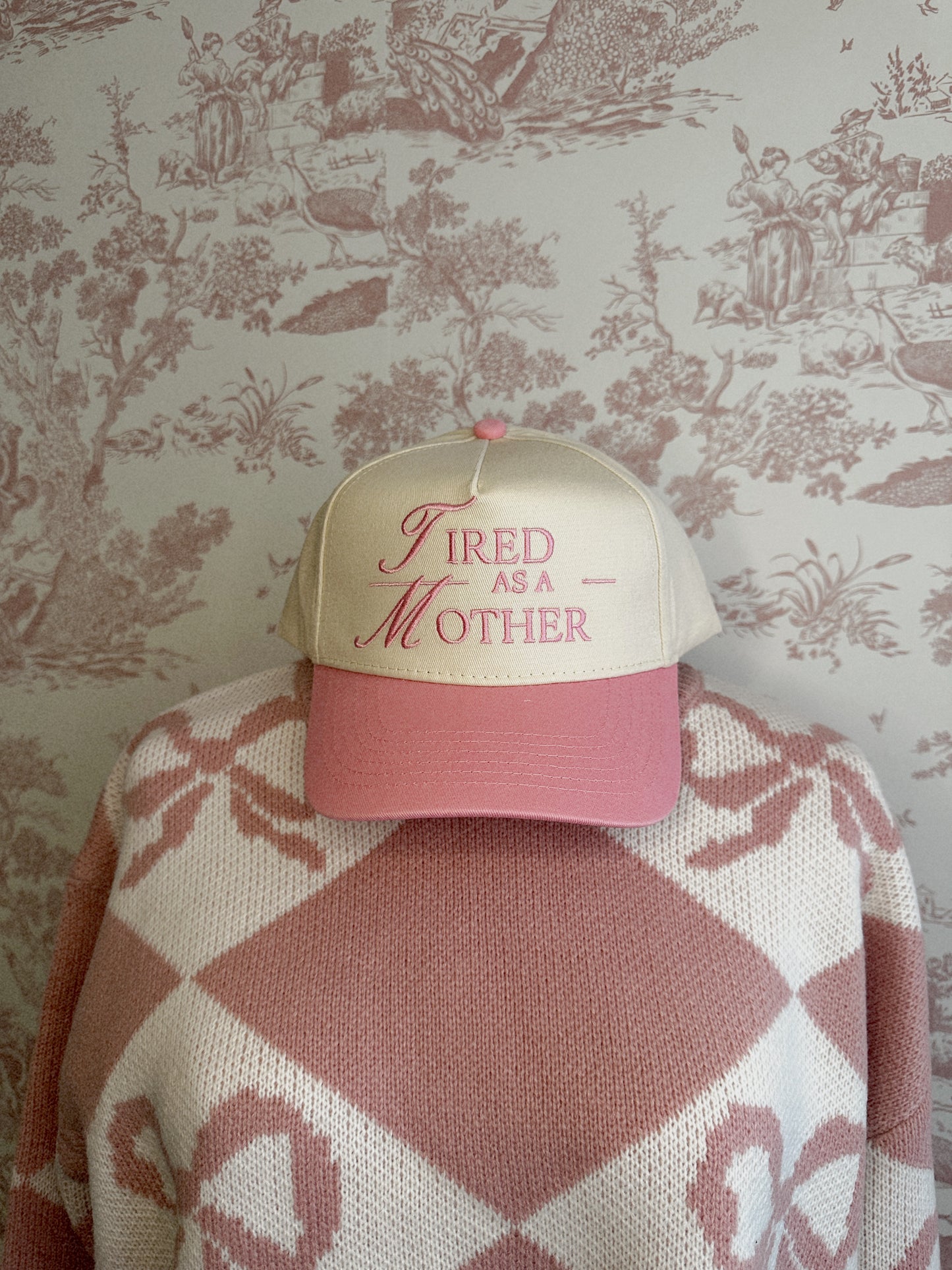 Tired As a Mother - Vintage Trucker Hat PINK