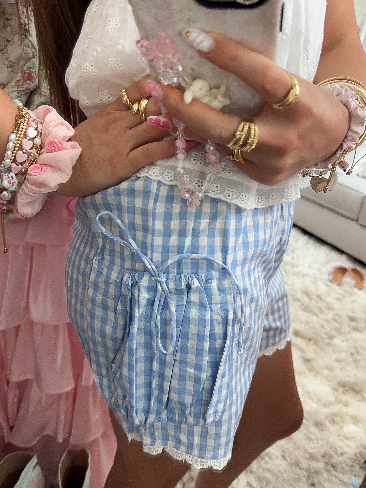 Gingham Darling Cotton Shorts