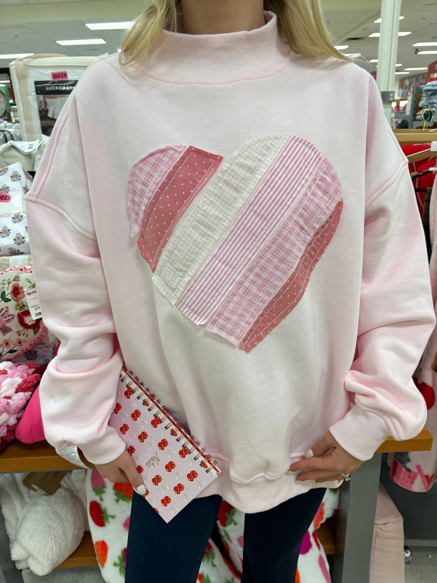 Mi Corazón Es Tuyo Patchwork Mockneck