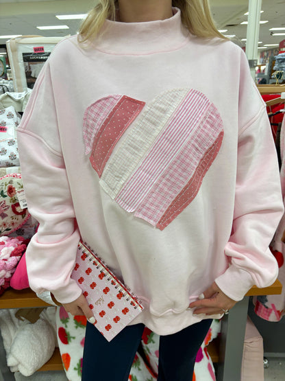 Mi Corazón Es Tuyo Patchwork Mockneck