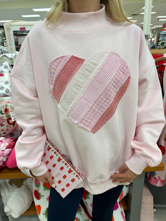 Mi Corazón Es Tuyo Patchwork Mockneck