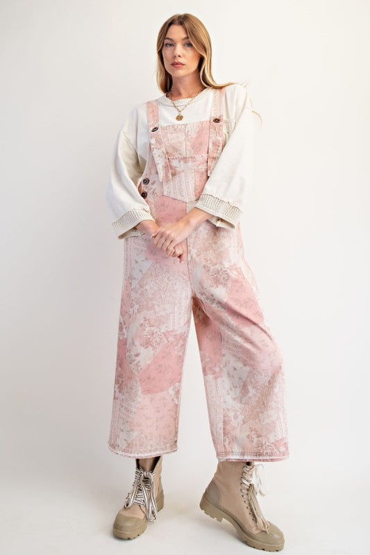 Vintage Patchwork Twill Overalls
