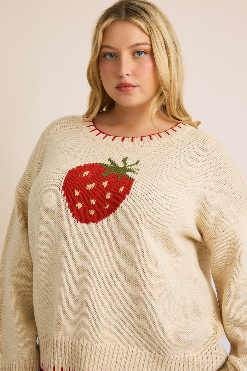 PRE ORDER Strawberry Paradise Stitch Sweater