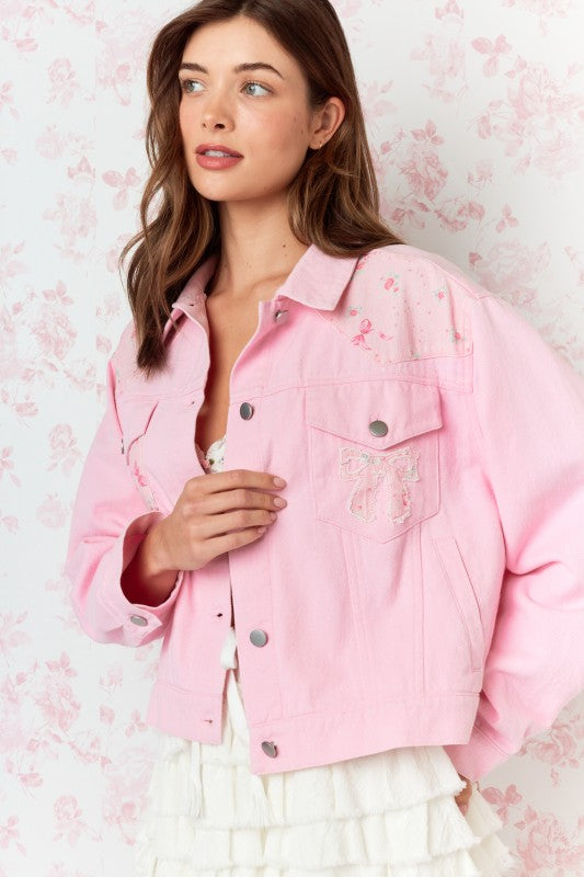 Dainty Dahlia Twill Cotton Jacket