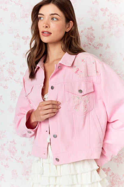 Dainty Dahlia Twill Cotton Jacket