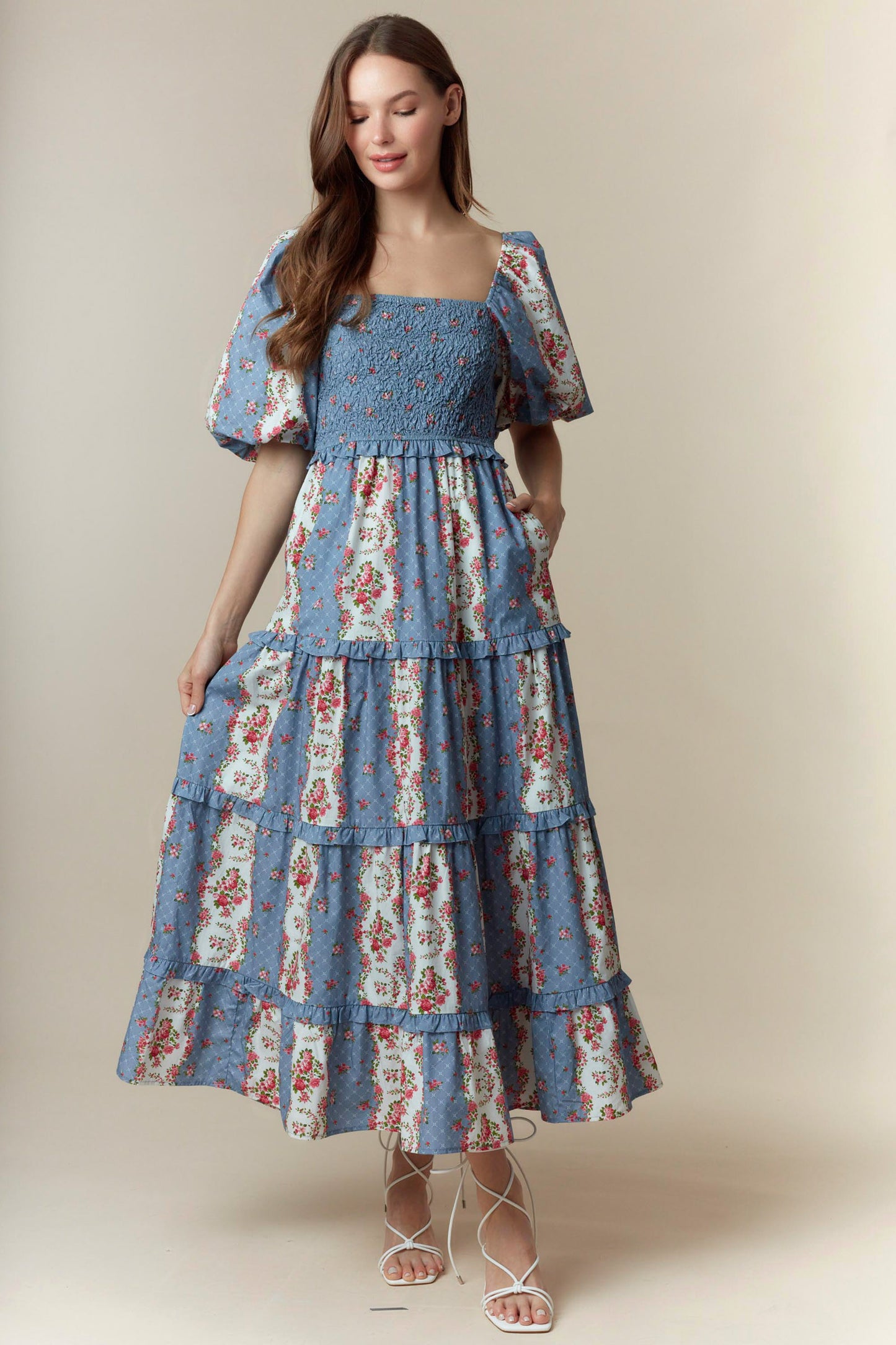 Cotton Maxi Dress Blue