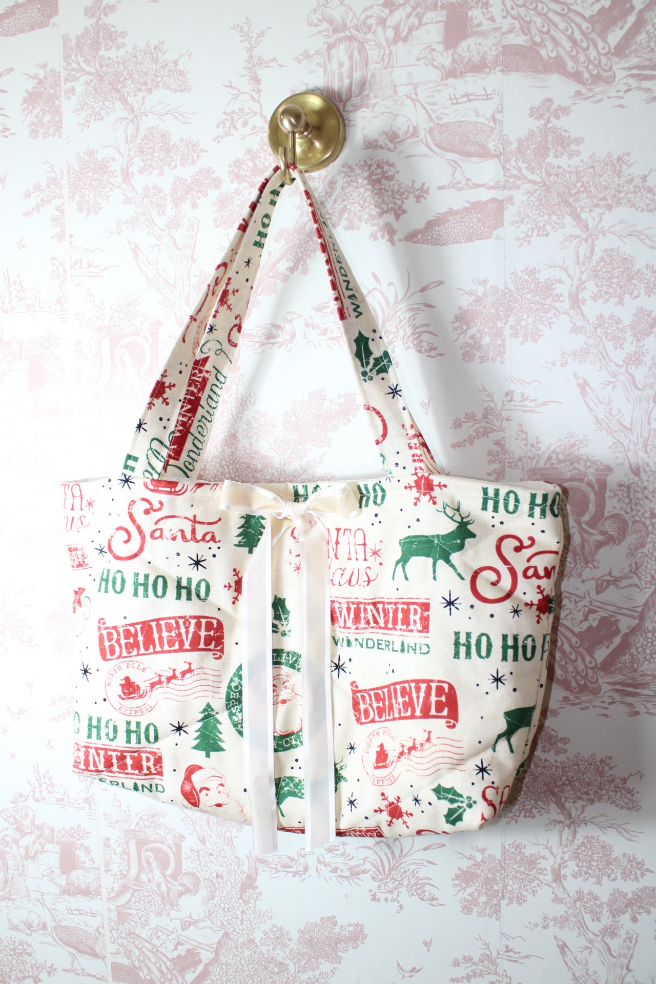 Nostalgia Christmas Handmade Large Tote