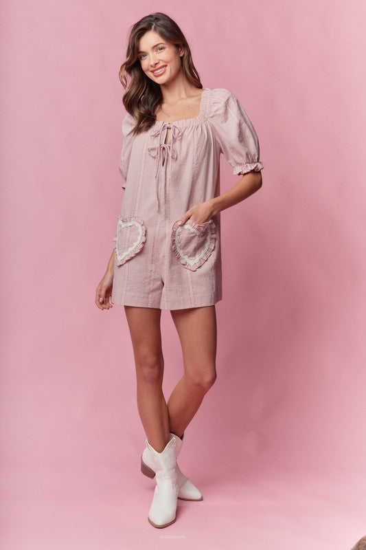 Estelle Pink Heart Romper