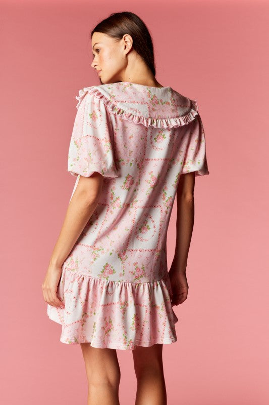 Cottage Floral Dress Pink