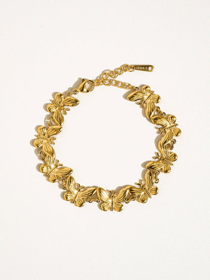 Cocoon 18K Gold Plated Non-Tarnish Butterfly Chain Bracelet