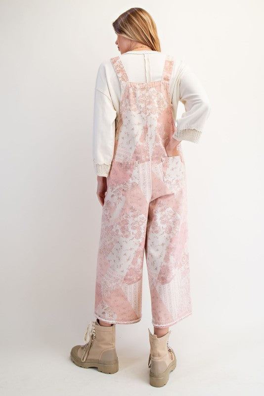 Vintage Patchwork Twill Overalls