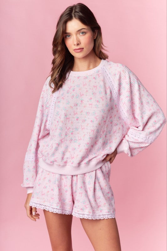 Bows and Kisses Waffle Lounge Set