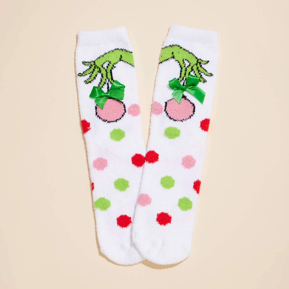 Miss Grinch Christmas Fuzzy Socks Assorted Pack of 4