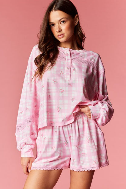 Floral Lounge Set Pink