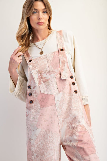 Vintage Patchwork Twill Overalls