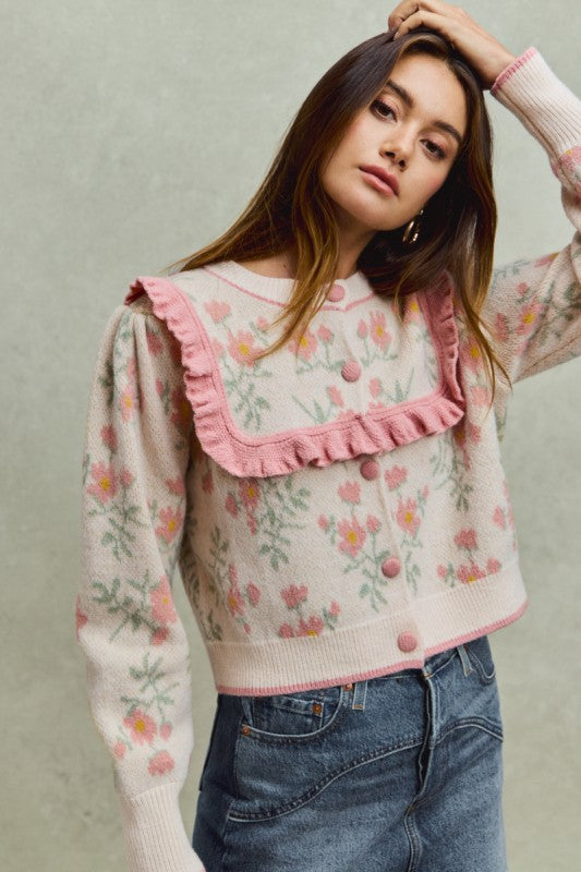 Floral Sweater Cardigan