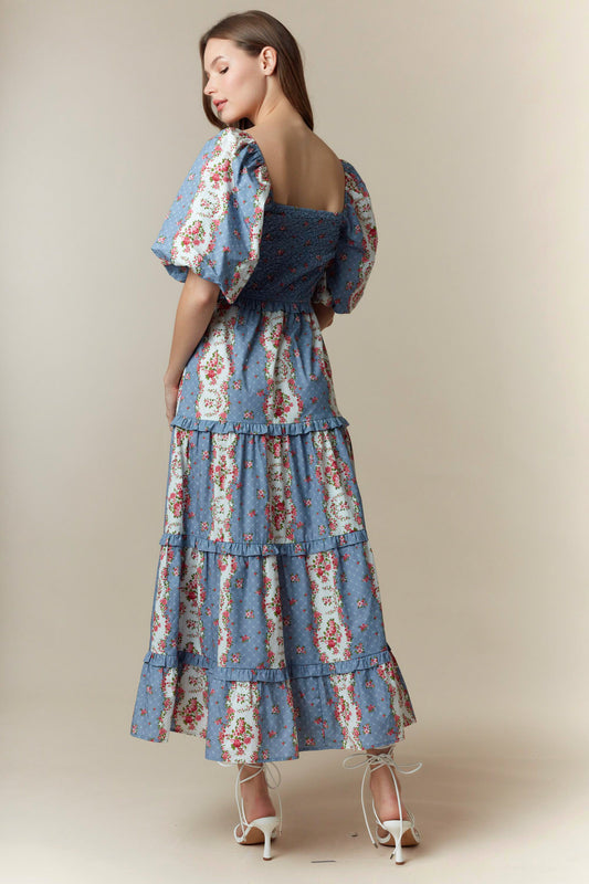 Cotton Maxi Dress Blue