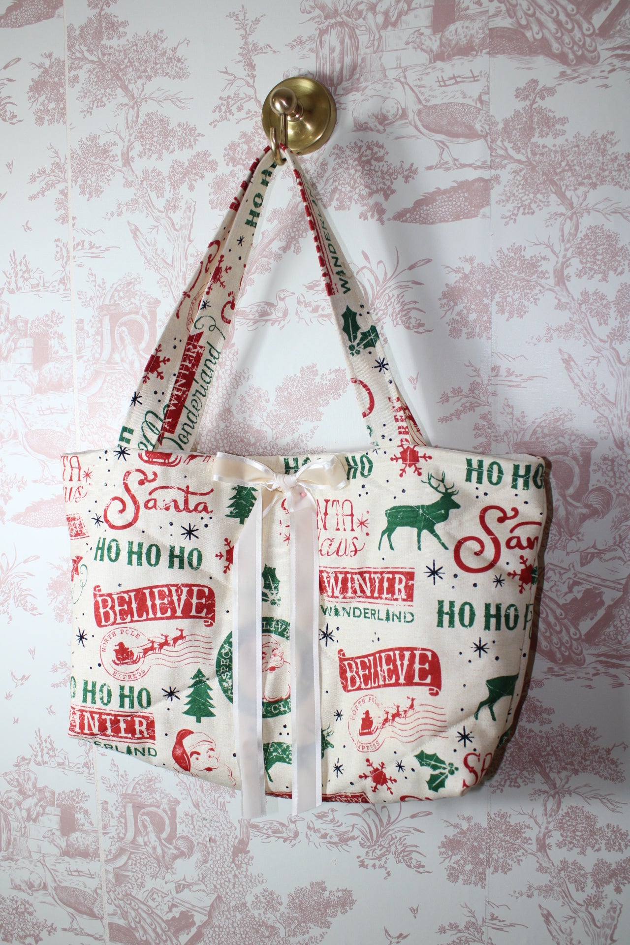 Nostalgia Christmas Handmade Large Tote