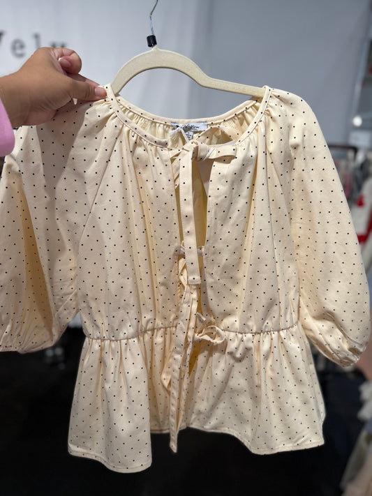 Butter Yellow Dots Top February