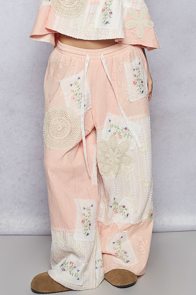 Bohemian Garden Patchwork Cotton Pants