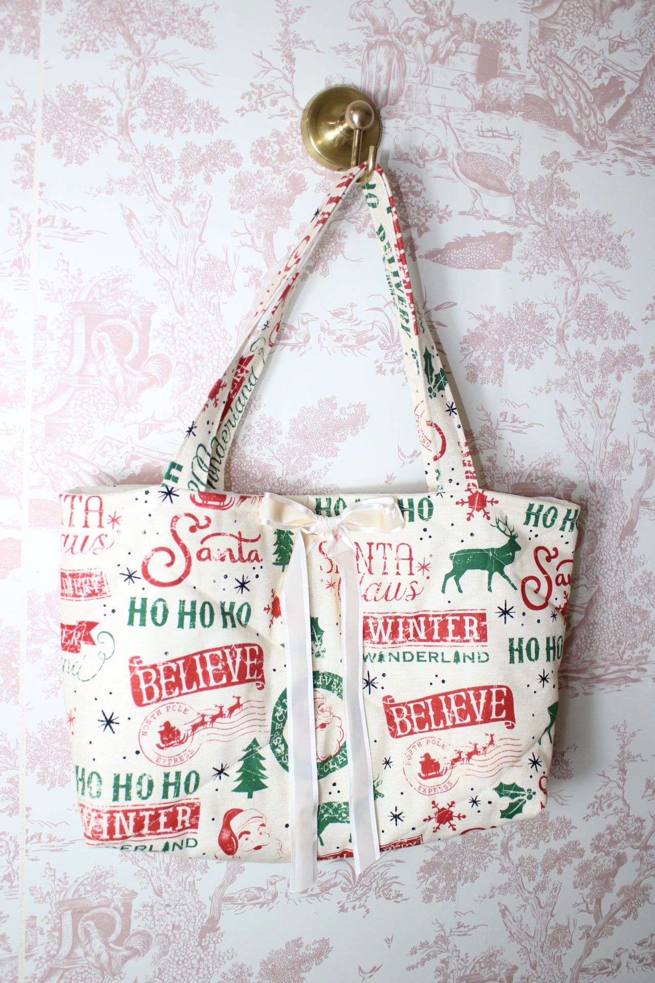 Nostalgia Christmas Handmade Large Tote