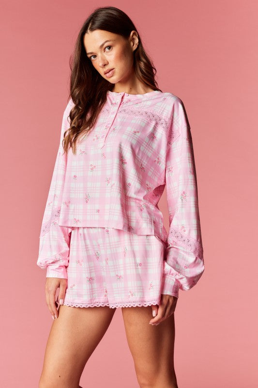 Floral Lounge Set Pink