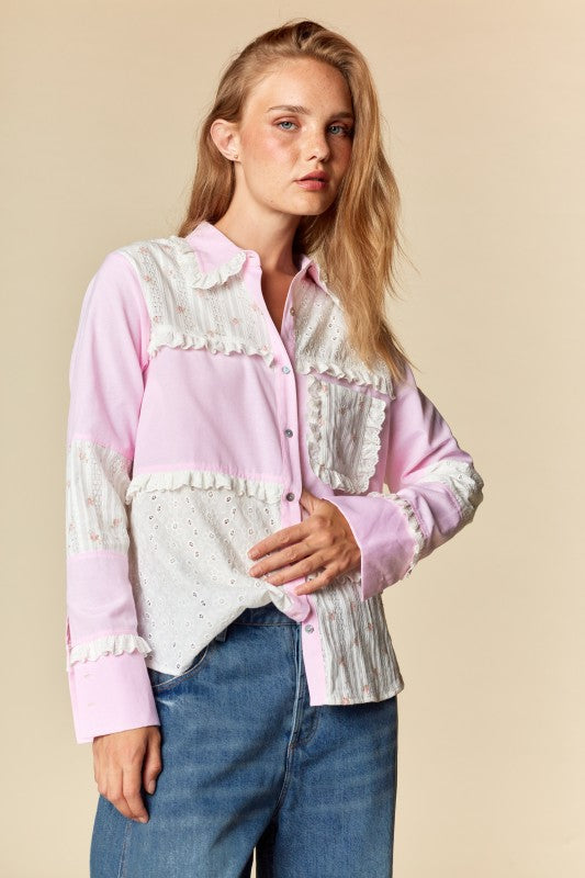 Patchwork Lace Mix Shirt