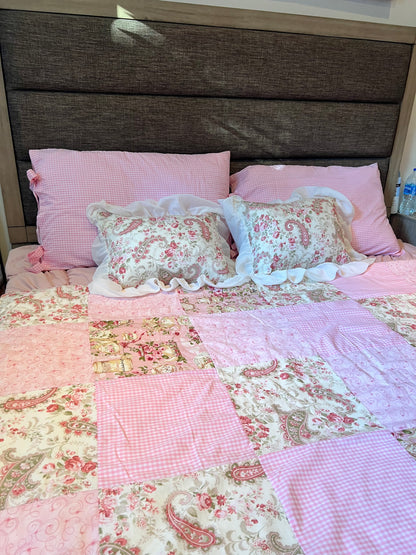 The Mademoiselle Patchwork Cotton Handmade Quilt