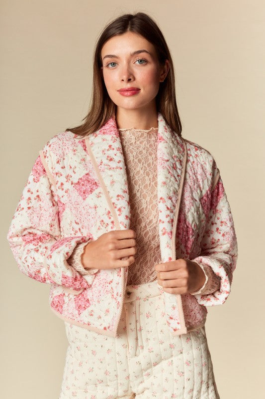 Floral Patchwork Quilted Jacket