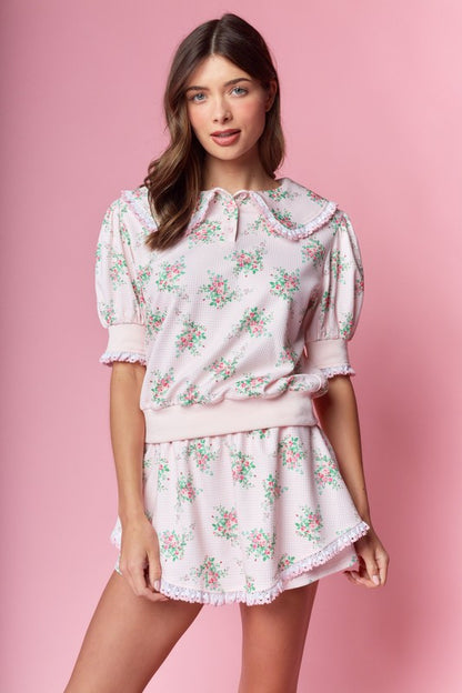 Floral Dorotty short sleeve skort set