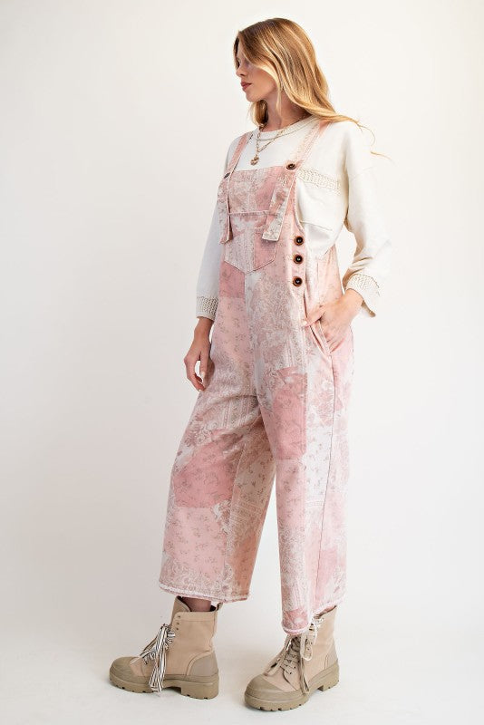 Vintage Patchwork Twill Overalls